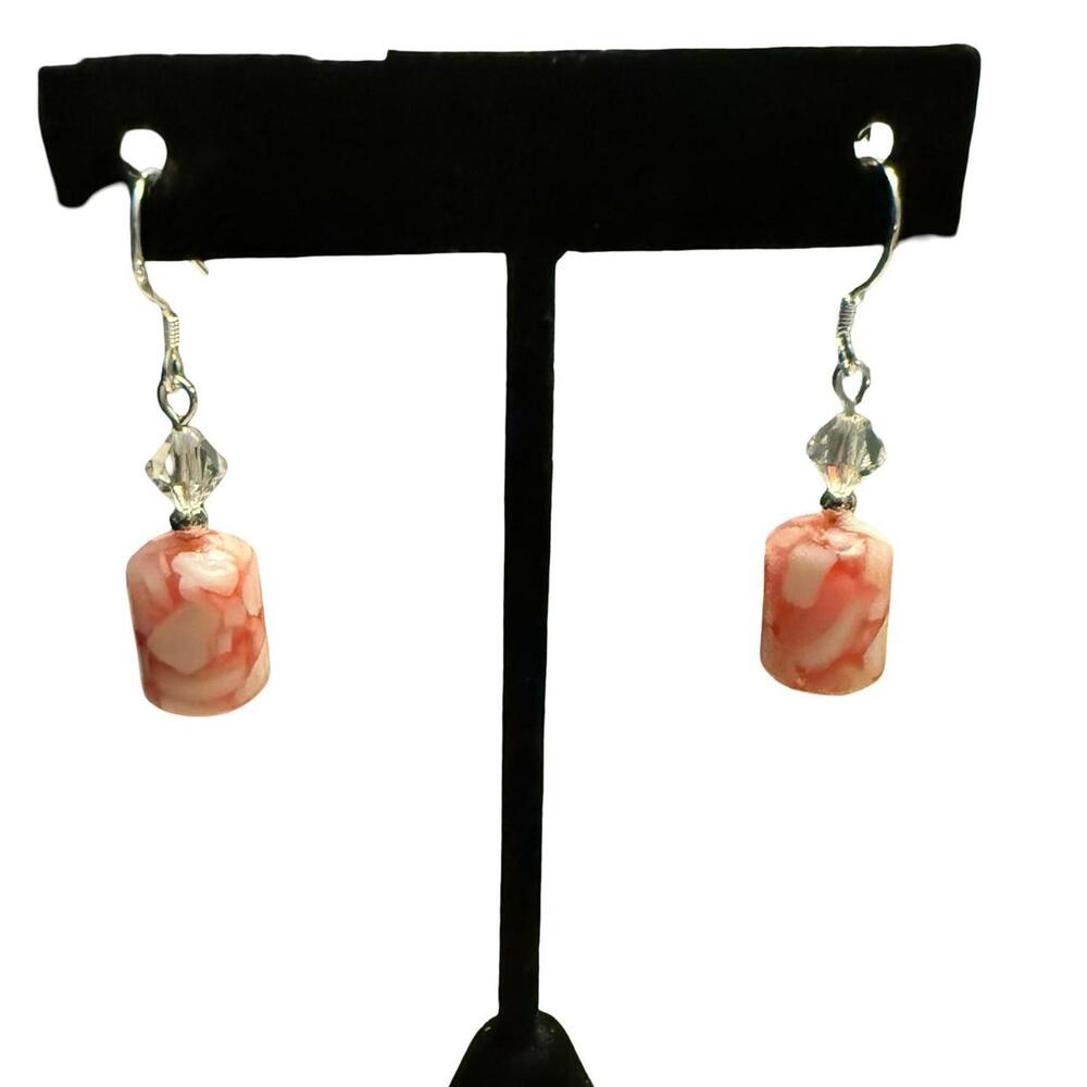 Gemstone, Swarovski Crystal and Sterling Silver Earrings